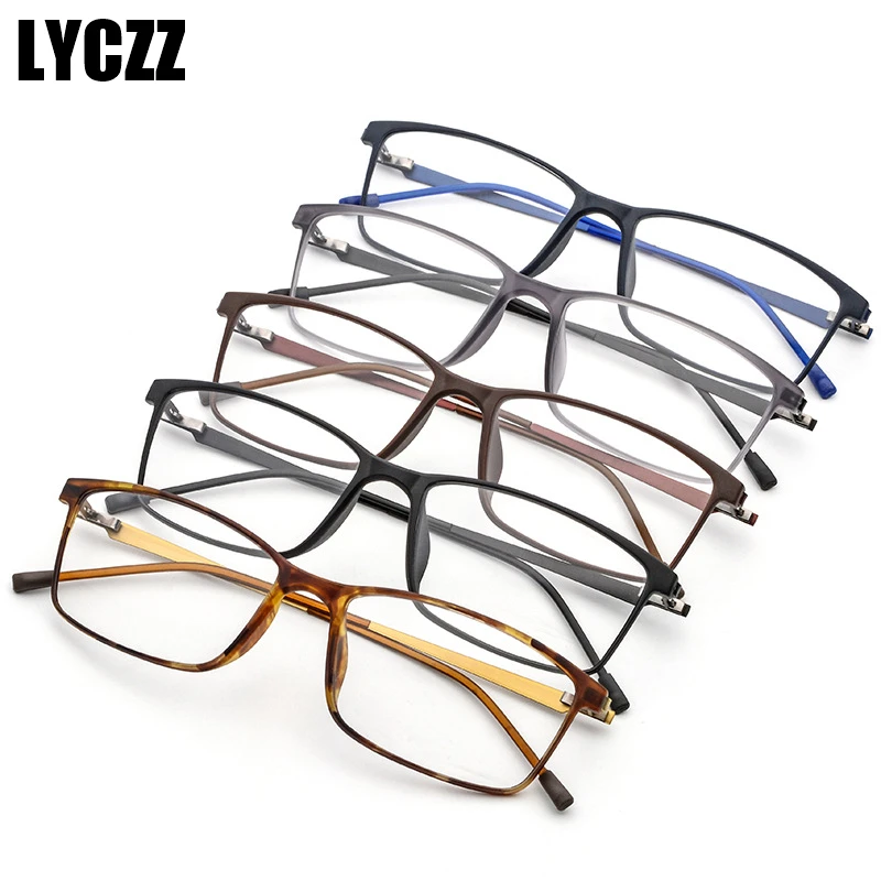 

LYCZZ Male Metal Full Screwless Glasses Frame Women Female Optical Eyewear Men Ultralight Square Myopia Prescription Eyeglasses