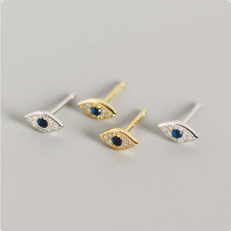 

WTLTC 925 Sterling Sliver Mini CZ Eye Stud Earrings For Women Dainty Small Tiny Post Earrings Minimalist Piercing Studs Earrings