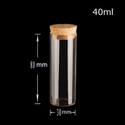Упаковка из 7 шт. прозрачные тюбики пробки желая стеклянные для реагентов прямо чай Роза пробная бутылка - Цвет: 40ml