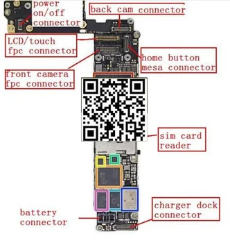 

5sets/lot=40pcs,full set for iPhone 6S 4.7' LCD/touch camera power volume home button charger battery FPC connector on board