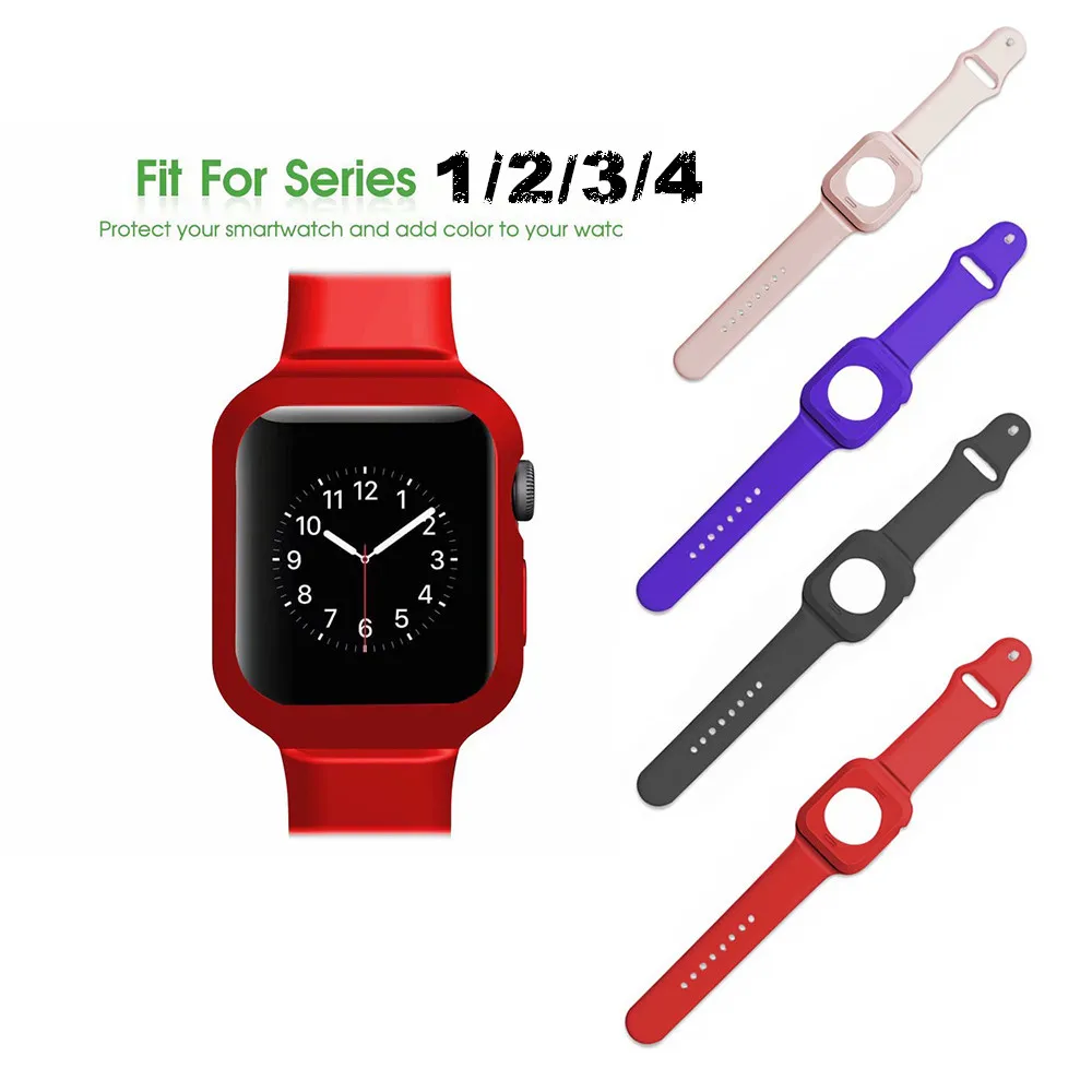 

SANYU Colorful Soft Sport Silicone Watchband+Frame For Apple Watch Series 1 2 3 4 Band iWatch Bracelet Strap 38mm 42mm 40mm 44mm
