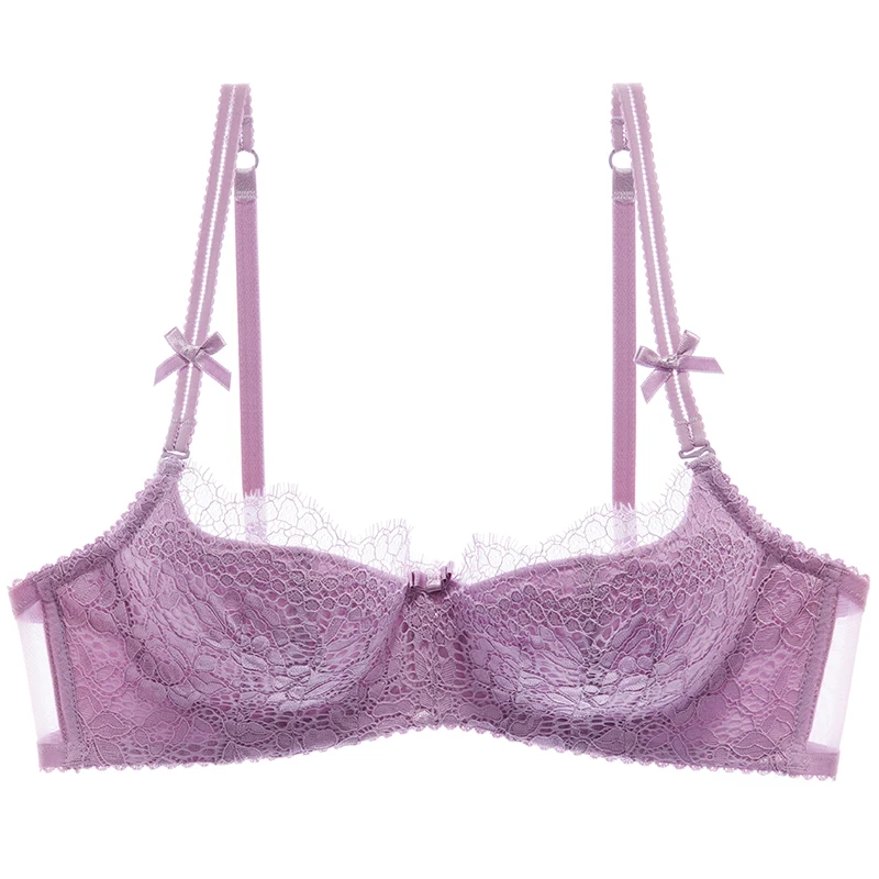 Sexy lace thin underwear gathered together comfortable half cup bra can be removed shoulder strap wipe breast bra Sexy lace thin underwear gathered together comfortable half cup bra can be removed shoulder strap wipe breast bra