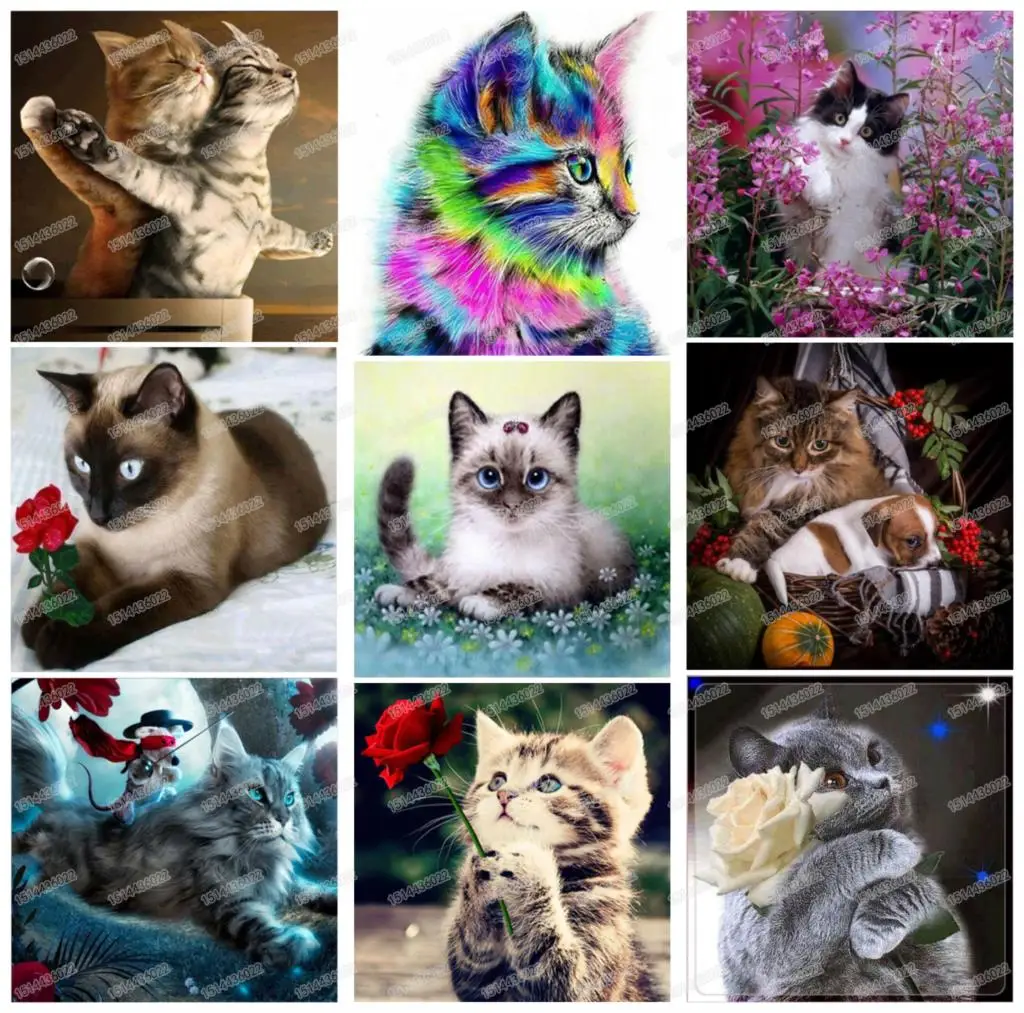 5D DIY Diamond Painting Cartoon Animals Cats Painted 2019 Embroidery Animal Cross stitch Embroidery Crafts Decoration 5D DIY Diamond Painting Cartoon Animals Cats Painted 2019 Embroidery Animal Cross stitch Embroidery Crafts Decoration