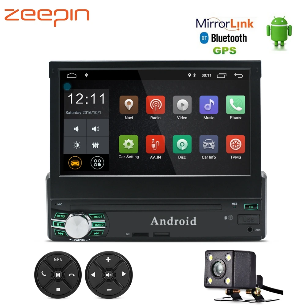

Universal 7 inch WiFi Retractable Car DVD Player GPS Navigation Bluetooth Car MP5 Player AM FM RDS Auto Radio Steering Wheel