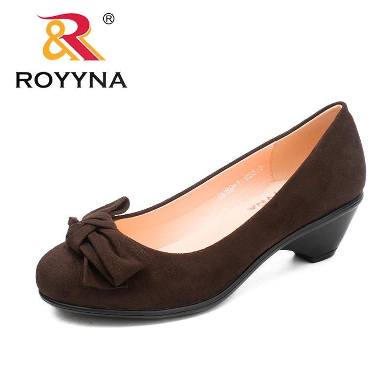 

ROYYNA New Fashion Style Women Pumps Butter-Knot Women Office Shoes Round Toe Lady Wedding Shoes Comfortable Fast Free Shipping