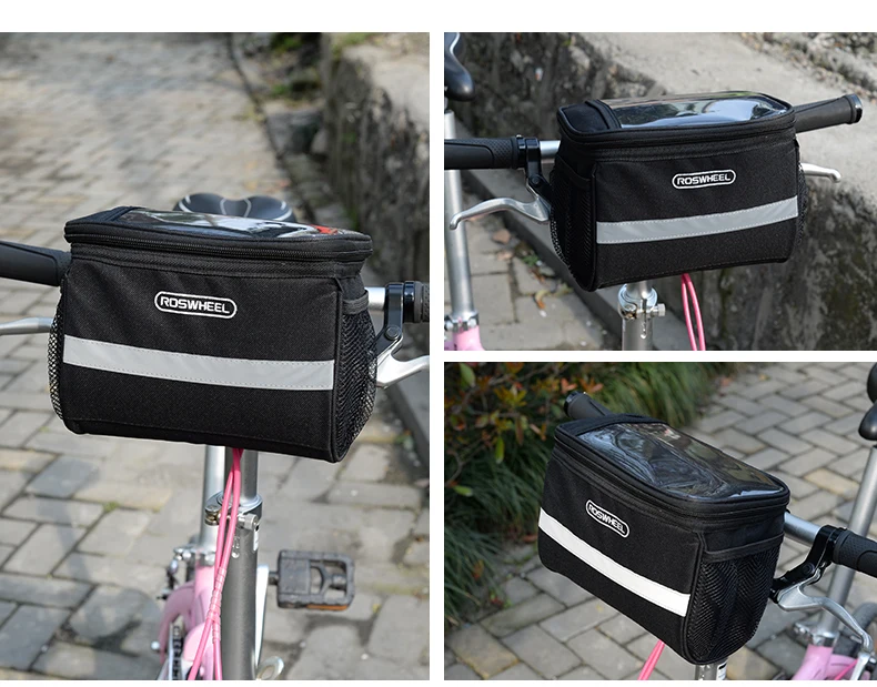 Discount ROSWHEEL Mountain Bike Handlebar Bag Riding Bike Phone Case Tool Bag Front Pannier Cycling Bicycle Bag/Cover/Basket Sacoche Velo 8