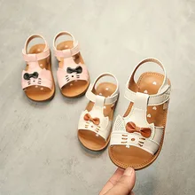 Мягкий дно малыша обувь Кот детские сандалии детская обувь новые летние сандалии для девочек детская обувь
