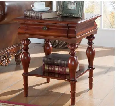 Американский диван край несколько Европейский стиль гостиной круглый небольшой квадратный стол небольшой круглый стол журнальный столик приставной столик - Цвет: 50x50x58cm