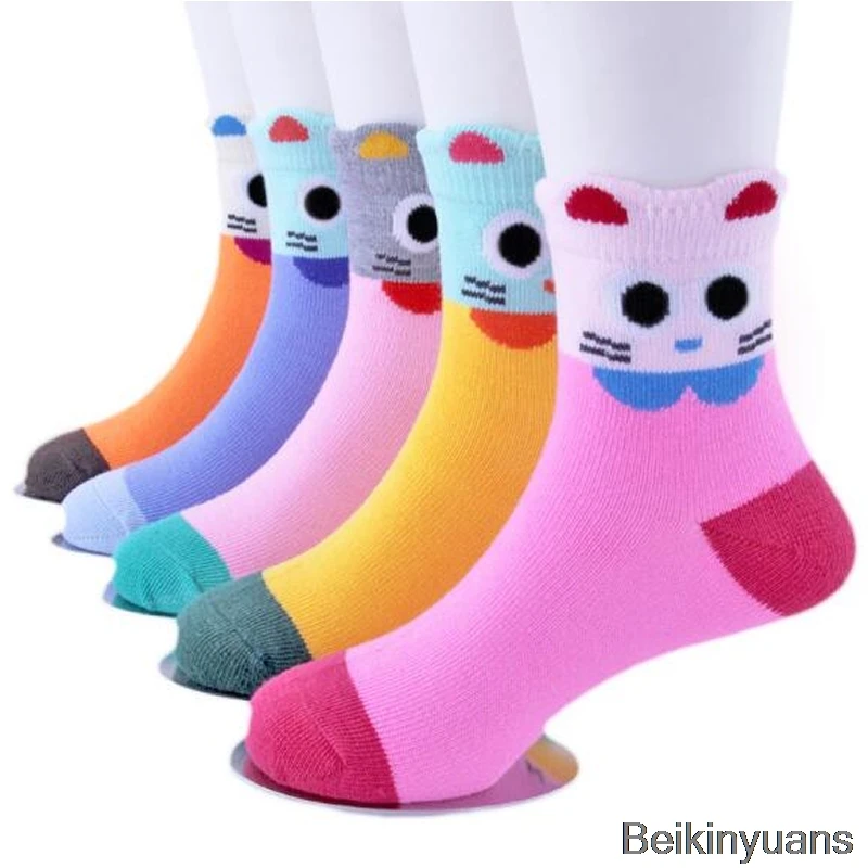 5 детских носков с героями мультфильмов хлопковые детские носки для мальчиков и девочек осенне-зимние детские носки с принтом Студенческие Носки