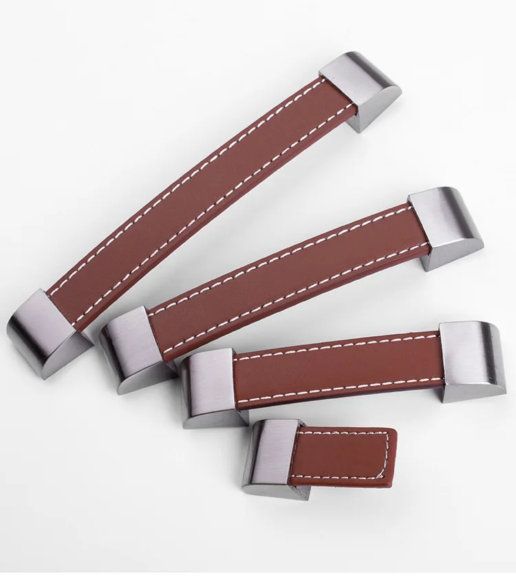 

3.75" 5" 6.3'' Leahter Brown Drawer Pulls Knobs Handle Dresser Knobs Pulls Handles Kitchen Cabinet Pulls Door Handle