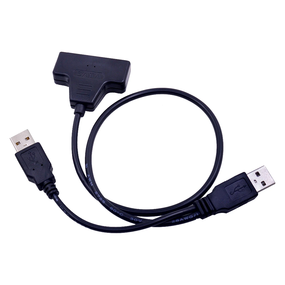 CHIPAL 2018 Новый USB 2 0 до 7 + 15 22Pin SATA 3 кабель адаптер для ноутбука 5 дюйма SSD HDD Hdd жесткий