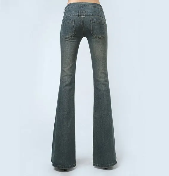Женские длинные супер вспышка синие джинсы женские винтажные брюки большие клеш колокол джинсы с кроем для женщин Высокая талия обтягивающие брюки Модная одежда