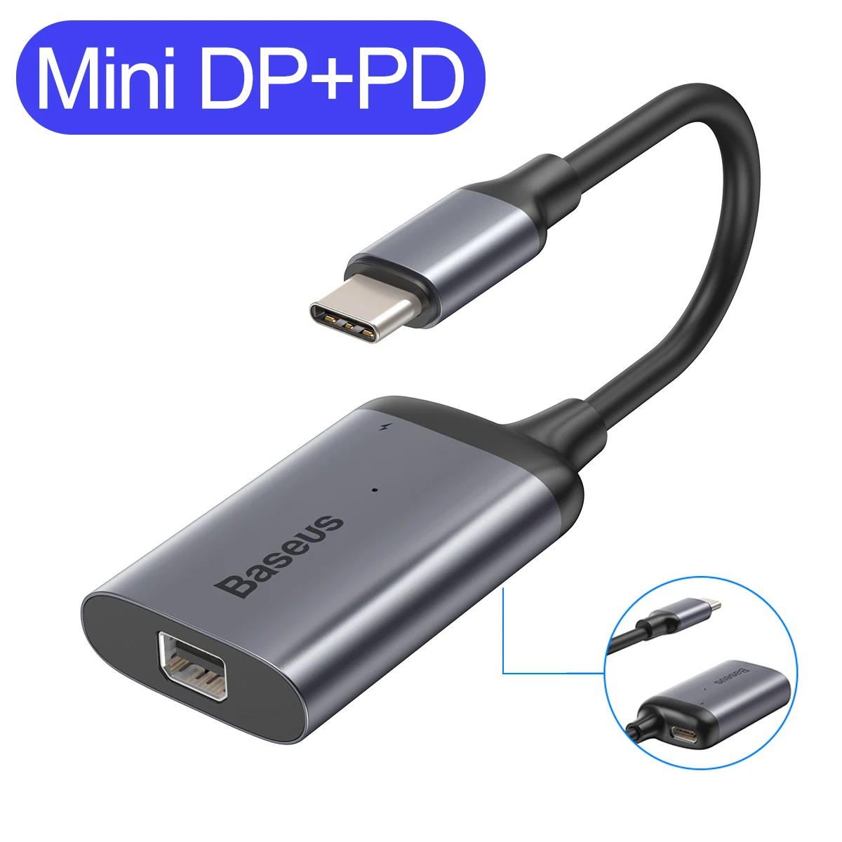 Baseus USB C концентратор для HDMI 4K VGA Mini DP адаптер type C концентратор для MacBook Pro Air USB-C концентратор разветвитель конвертер для huawei Matebook - Цвет: Mini DP With PD