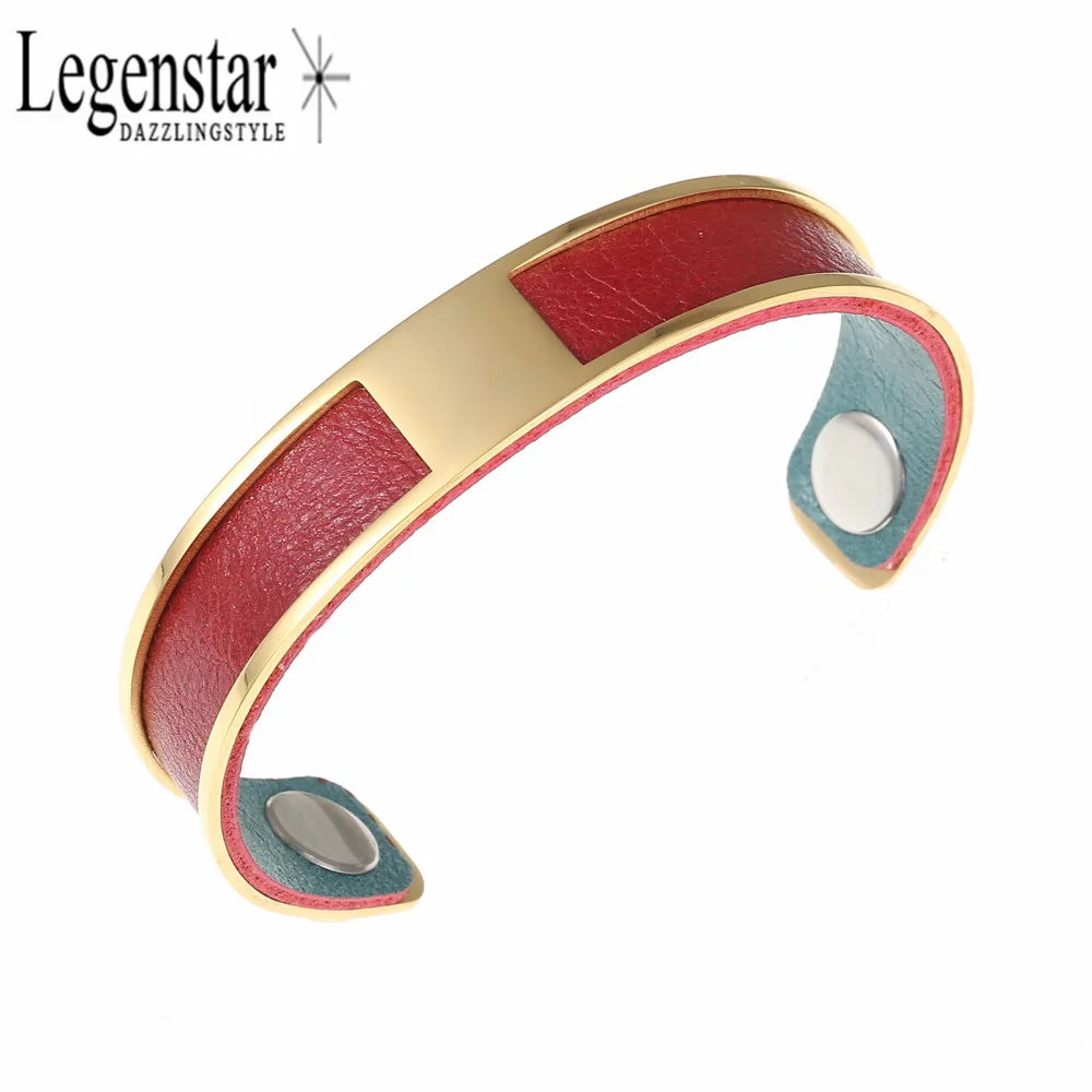 

Legenstar H Cuff BraceletsStainless Steel Bracelet & Bangle Gold Color Femme Interchangeable Reversible Leather Love Pulseiras