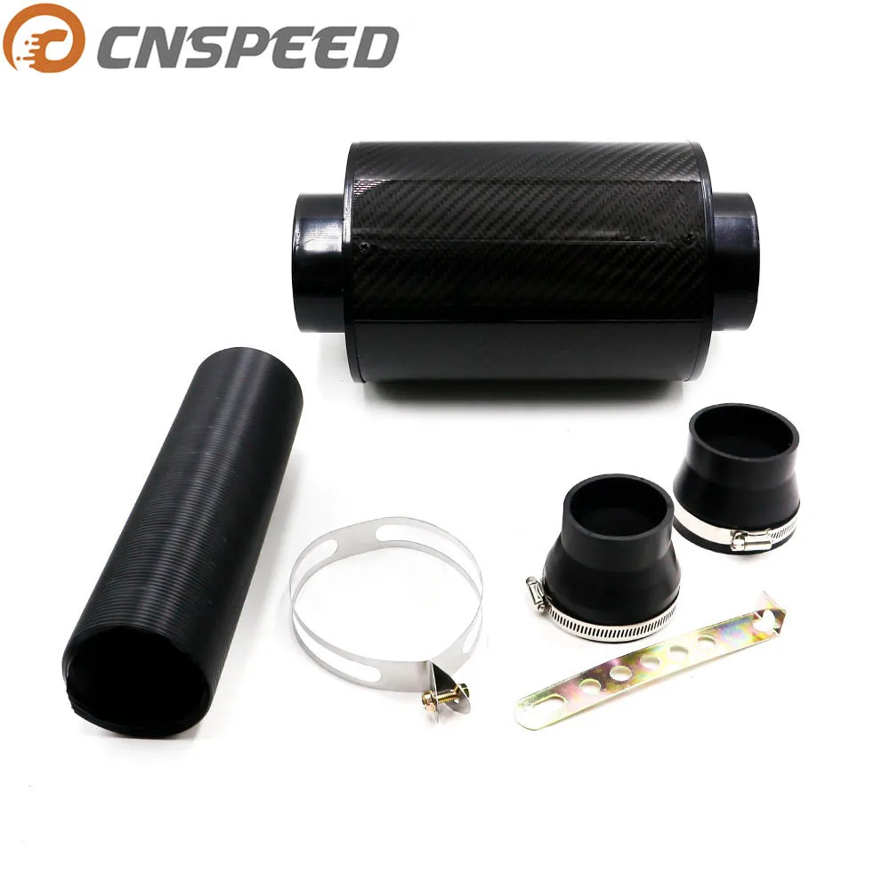 

CNSPEED Universal Car Carbon Air Filter Air Fibre Intake System Cold Feed Induction Kit Intake Pipe Without Fan
