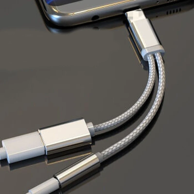 2 в 1 usb type C зарядный кабель type-C конвертер 3,5 мм аудио для Xiaomi наушники адаптер для huawei P20 Pro Lite