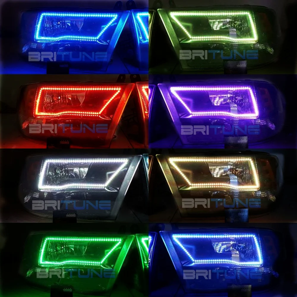 RGB angel eyes DRL светодиодный Halo Ring SMD Многоцветный комплект для Dodge Ram 1500 Sport Quad Trucks фары 2009- аксессуары для настройки