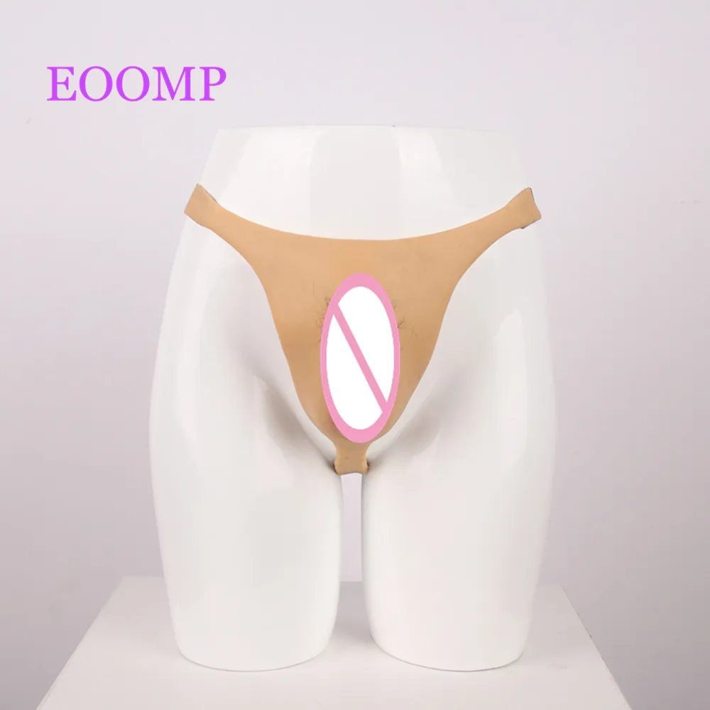 

EOOMP Fake Viginal Panties Men Hiding Gaff Silicone Thong for Crossdresser Transgender