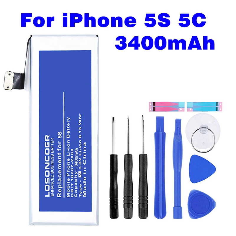 3150 4100 мАч аккумулятор для оригинального iphone 5S 5C 6 Plus 6S 7 8 мобильного телефона