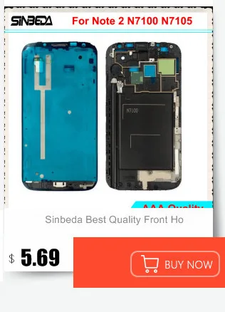Sinbeda лучшее качество передний корпус для samsung Galaxy Note 2 N7100 N7105 ЖК передняя рамка средняя рамка запасные части