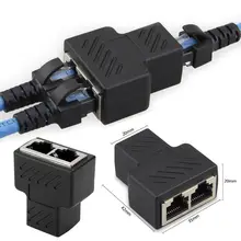 Centechia бренд 1 до 2 LAN RJ45 черный разъем сетевой кабель Splitter Extender переходник плетенка