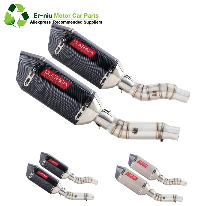

Motorcycle Full Exhaust Escape System + Modified Link Contact middle pipe Round Muffler for kawasaki Z1000 2010-2016