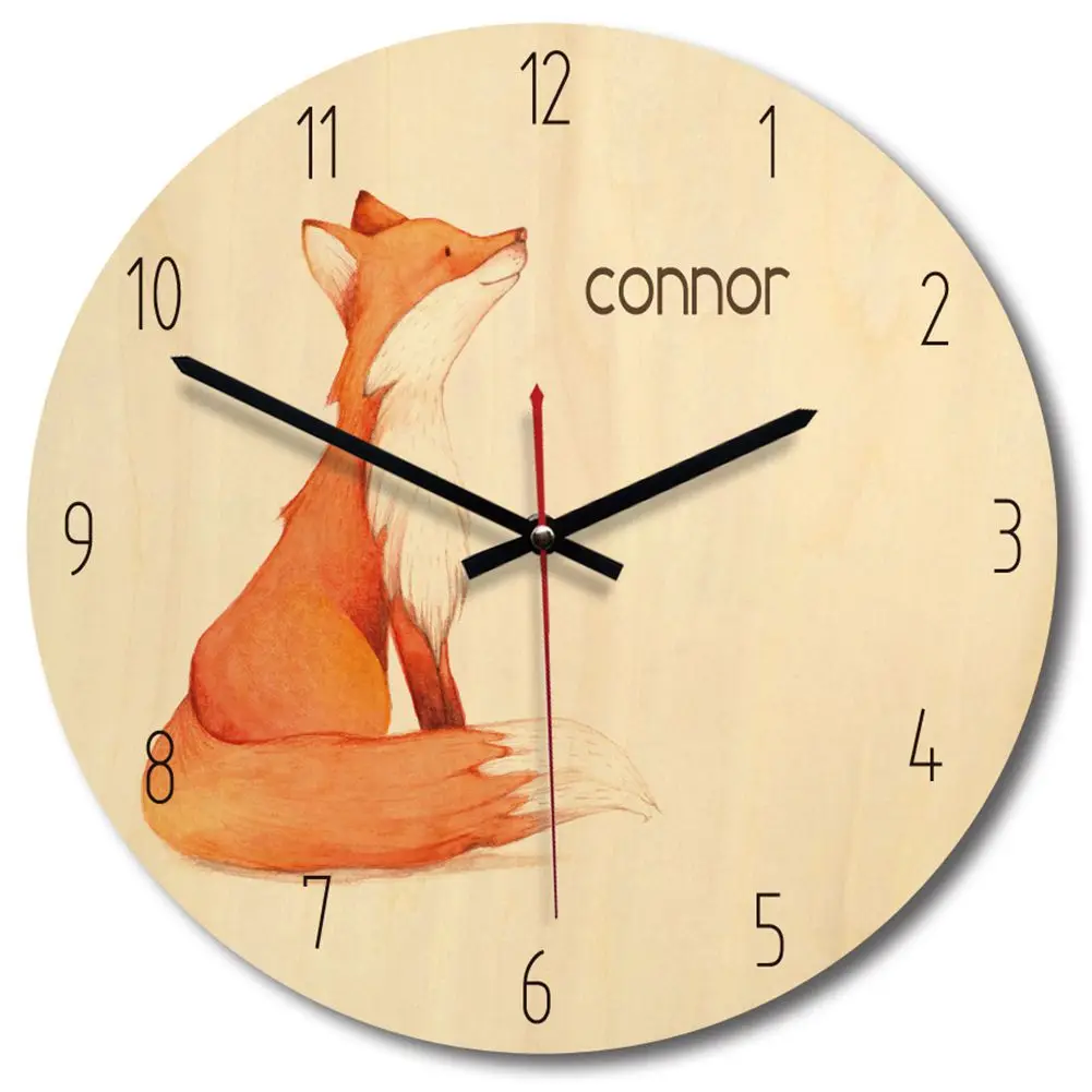 

Creative wall clock Nordic wooden round home wall clock