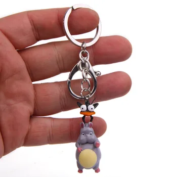

New Cute Spirited Away Fly Mouse Cartoon Bell Doll Japanese Animation Action Figure For Keyring Key Chains Holder Purse Bag