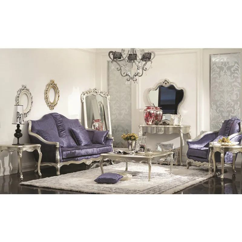 

Foshan made purple classical sofa set