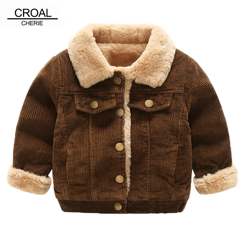 

CROAL CHERIE 80-130cm Thicken Corduroy Velvet Jacket For Girls Motorcycle Style Baby Boy Clothing Outerwear Cotton Parkas