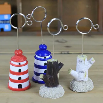 

Lovely Lighthouse Stump Resin Memo Card Cardholder Photo Message Stationery Office Supplies Wholesale Creative holder