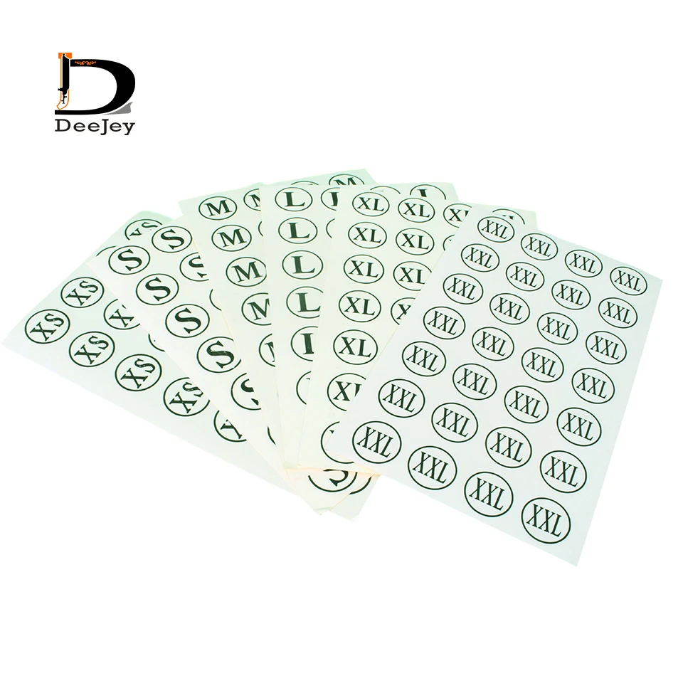 25mm round CLEAR size sticker for garment marking accessories transparent label tags stickers XS S M L XL XXL 810pcs