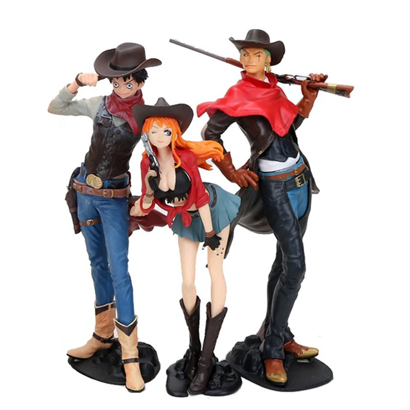 

2019 One Piece Statue Luffy's The straw hat Pirates Roronoa Zoro Luffy Nami Cowboy TREASURE CRUISE 06 Figure Figurine Toys
