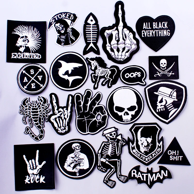 

Pulaqi Rock Music Metal Bands Patch Clothes Iron On Patches for Clothing Punk Stripe DIY Embroidered Badges For Clothes Stickers