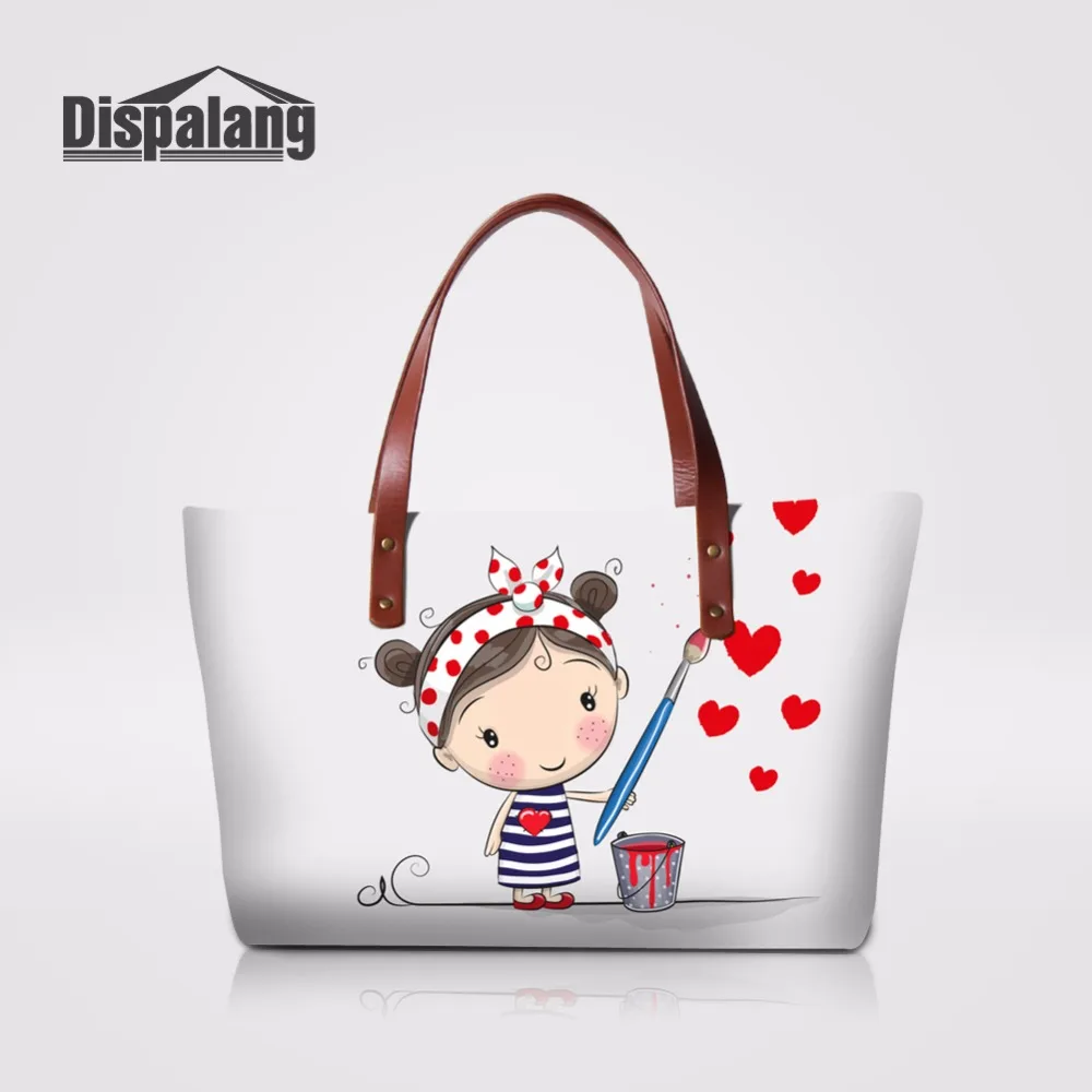 2305 40 De Réductiondispalang été Plage Sac à Main Dessin Animé Fille Coeur Imprimé Femmes Sac Fourre Tout Femme De Luxe Design Top Poignée Sac