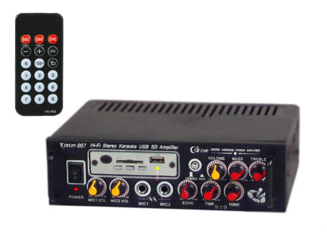 

USB card authentic double label karaoke borne power amplifier, the card reader to the microphone amplifier