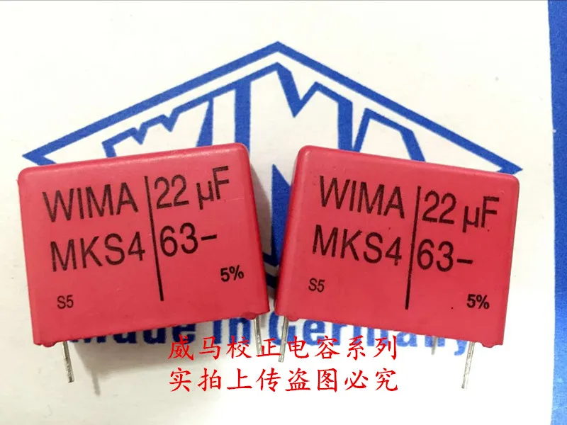 

2020 hot sale 4pcs/10pcs German capacitor WIMA MKS4 63V 22UF 63V 226 22U P: 27.5mm Audio capacitor free shipping