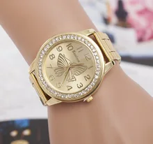 New Luxury Brand Geneva Gold Women Watches Fashion Rhinestone Watch stainless steel Ladies Quartz Wrist Watch relogio feminino new stainless steel women wrist watch mother of pearl dial watch gold geneva watch luxury quartz watches relogio feminino