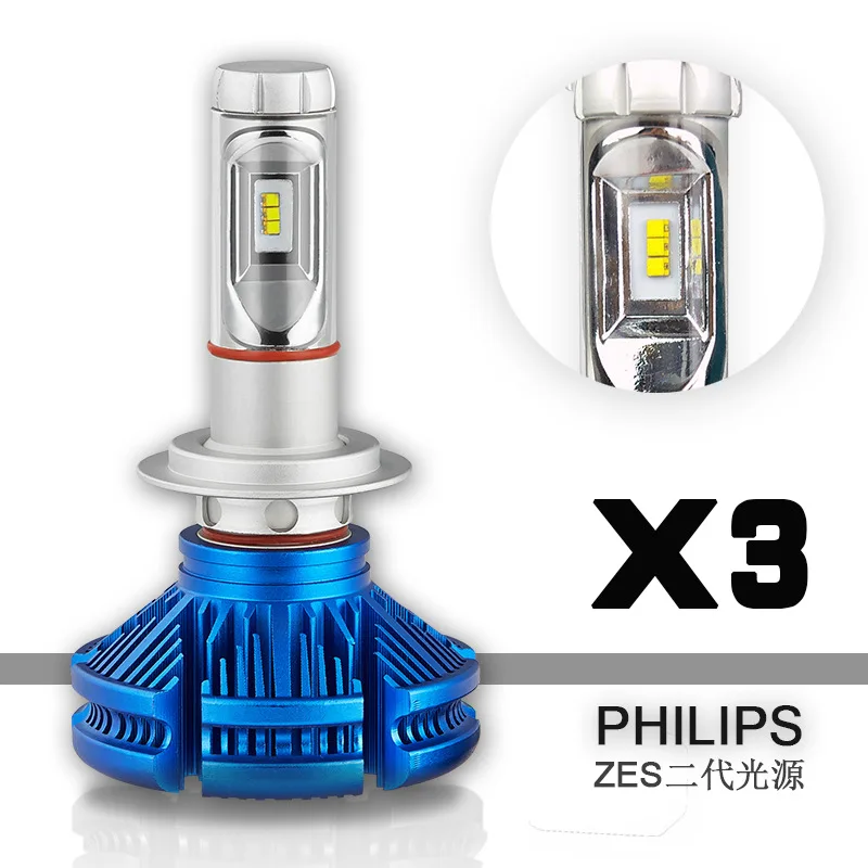 2 шт. Автомобильные фары H7 светодиодные Противотуманные H4 LED Canbus безвентиляторные