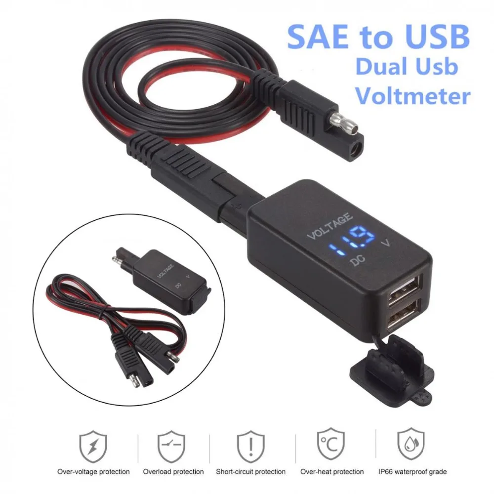 Двойной USB кабель адаптер Порт Разъем питания смартфон планшет GPS зарядное