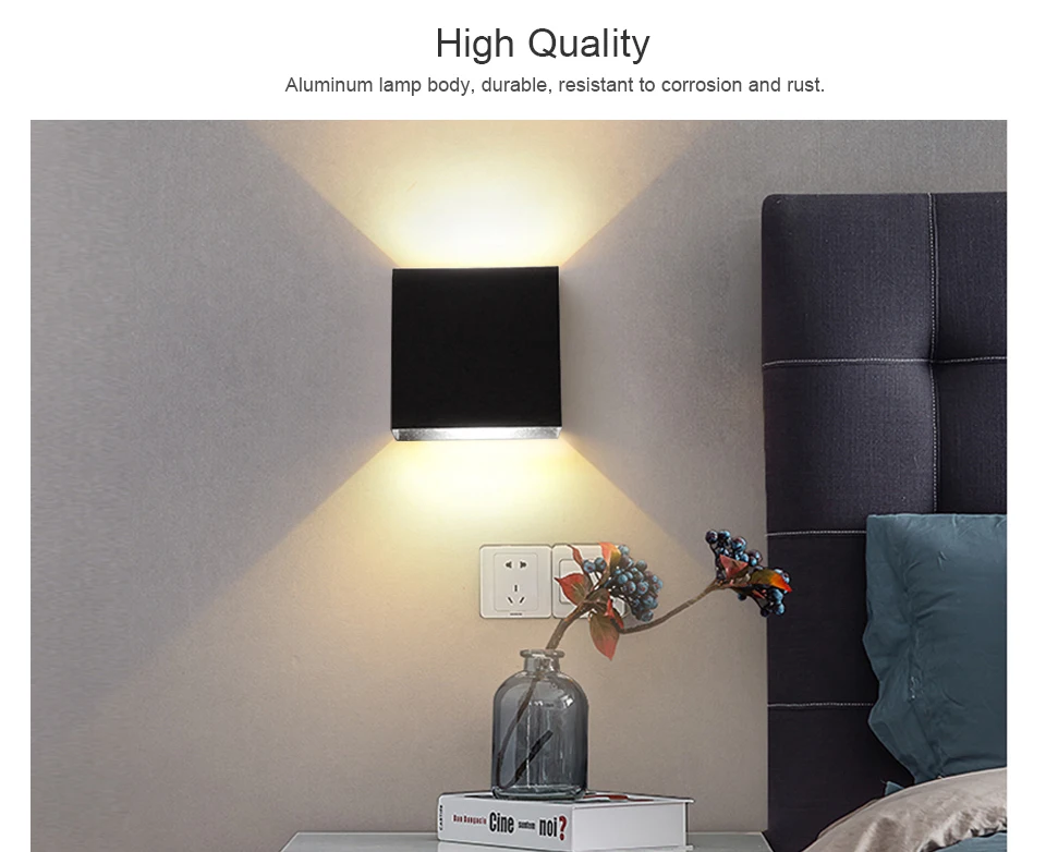 Up Down Lampada Led Wall Light Fixture Aluminum 7W Wall Lamp Sconce COB LED Wall Lamps For Loft Bathroom Bedroom Indoor Lighting (5)