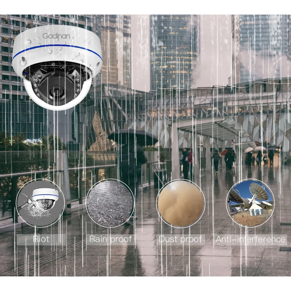Gadinan аудио H.265 IP камера 3.0MP 1080P SONY IMX307 2 8 мм широкоугольный антивандальный 48 В POE Onvif