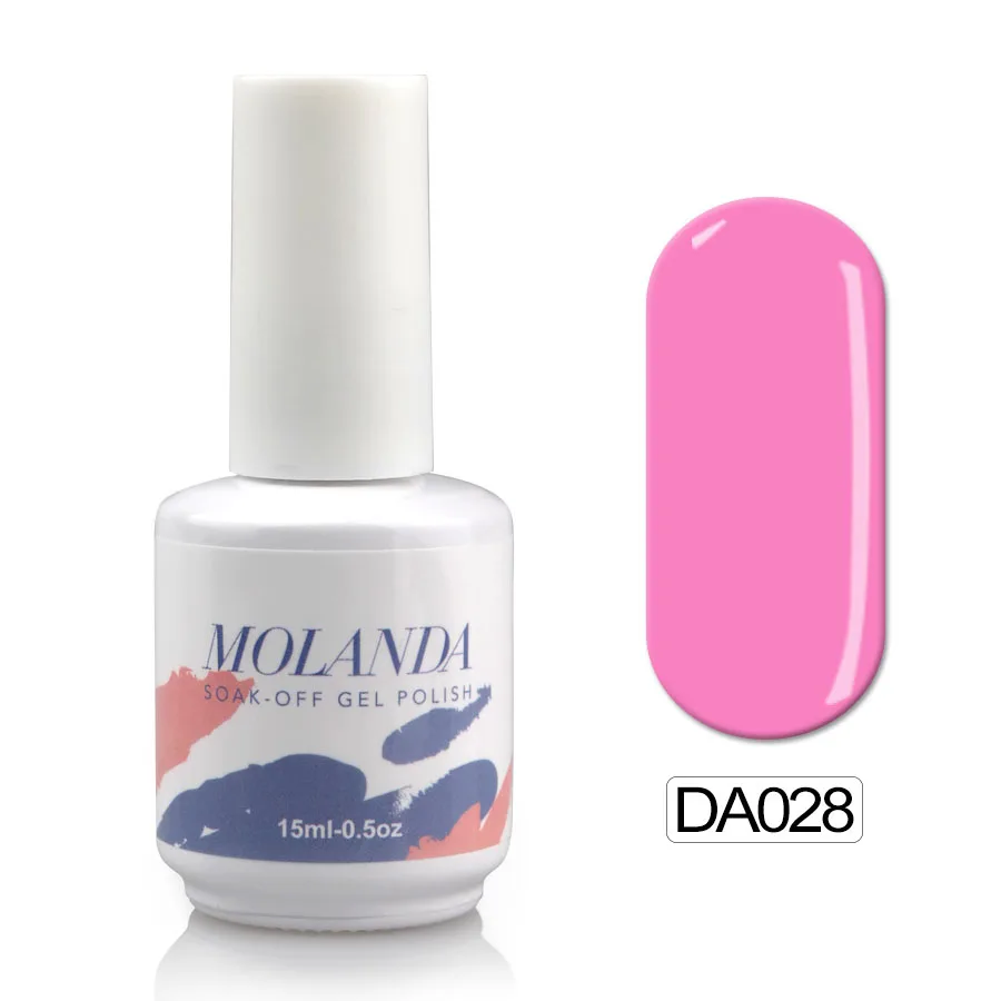 Molanda дизайн ногтей Фиолетовый Цвет УФ-гель для ногтей блестящая поверхность Французский маникюр гель УФ Гель-лак для полировки модный набор - Цвет: DA028