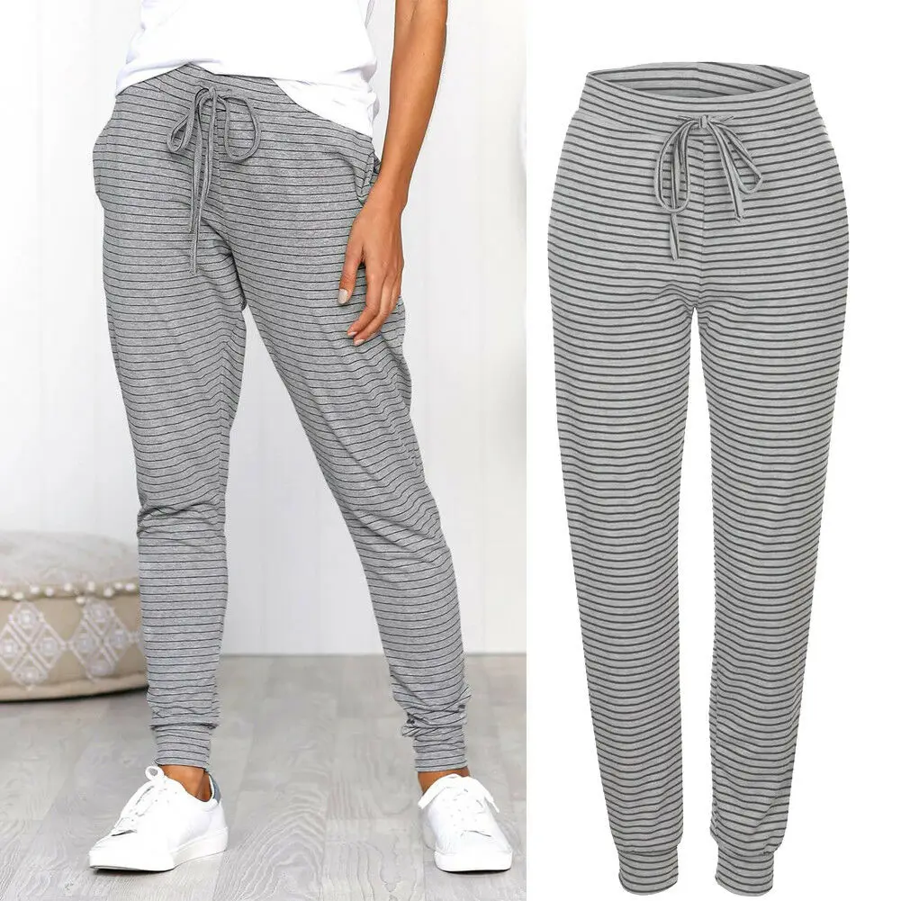

Women High Waist Stretch Skinny Pencil Pants Female Elegant Striped Denim Trousers Ladies Casual OL Style Work Wear