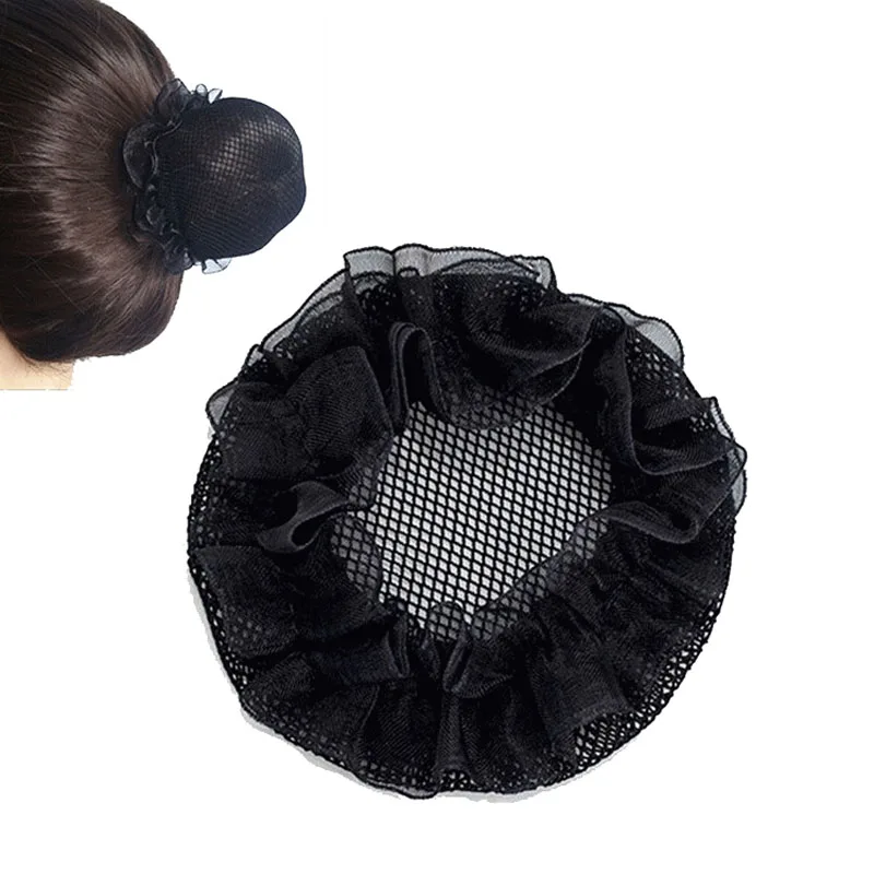 Teenager girls ladies 4" diameter high elastic hair net dancing hair