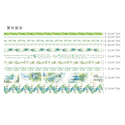 10 шт./партия красивое растение Лаванда декоративный скотч с цветочным принтом DIY Украшение скрапбукинг планировщик Маскировочная лента клейкая лента - Цвет: 05