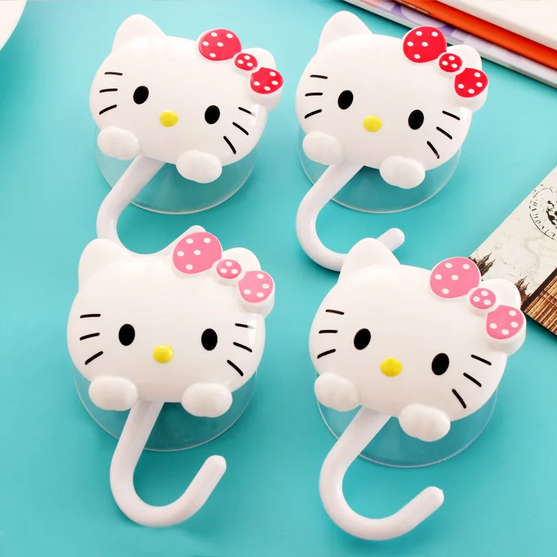 8PCS/lot Hello Kitty Sucker 6*5CM Home Wall Clothing Hook Hanger Racks