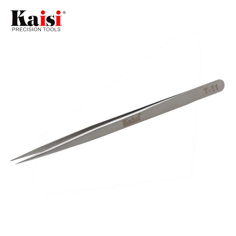 Kaisi High Precision Stainless Steel Curved Straight Tweezers For Cell Phone Tablet Computer Repair Hand Tools T-11 T-15