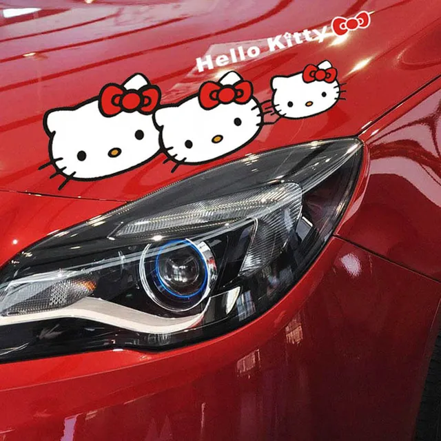 Lovely Hello Kitty Car Light or car hood Car Stickers Car styling