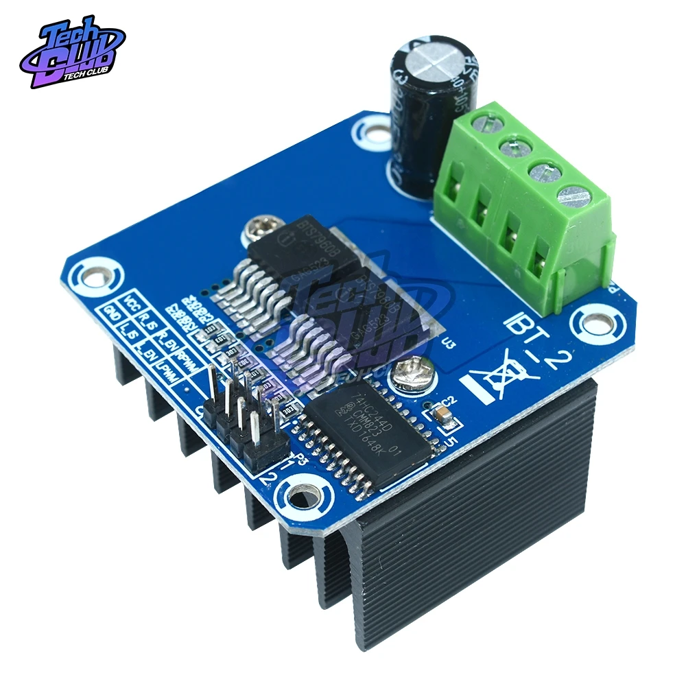 BTS7960B DC 43A Драйвер шагового двигателя двойной h-мост PWM Модуль платы для Arduino Smart Car 5,5 V-27 V мощность